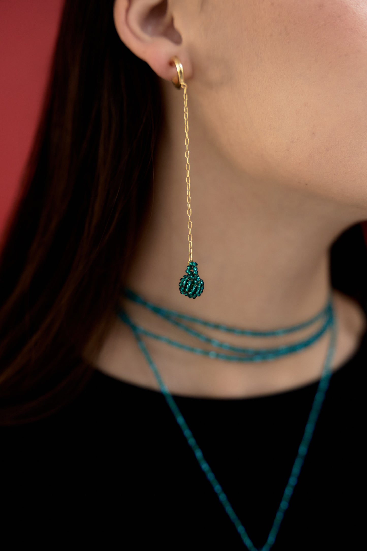 Turquoise Uma Hoops