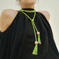 Amara Necklace in Green & Soft Pink