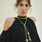 Amara Necklace in Green & Soft Pink