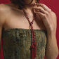 Amara Necklace in Beige & Wine