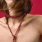 Amara Necklace in Beige & Wine